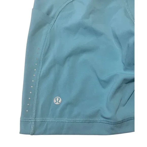 LULULEMON Utility Blue Wunder Under Train High-Rise Pocket 6" Spandex Shorts 6 - Picture 8 of 8